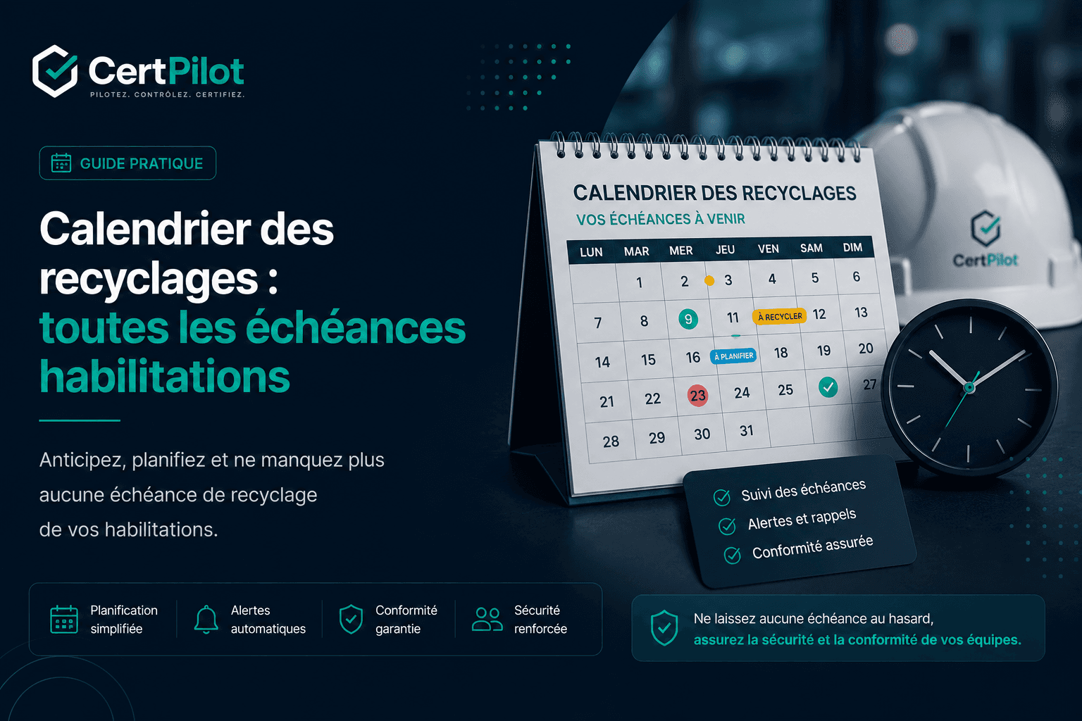 Calendrier et échéances de recyclage des habilitations