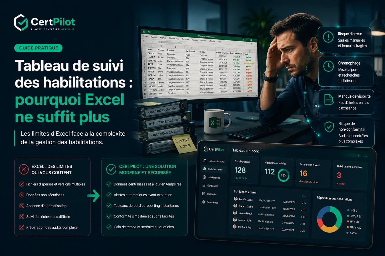 Tableau Excel saturé — limites du suivi manuel